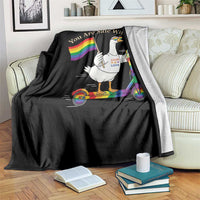 You Are Safe With Me Throw Blanket LGBTQ Pride Goose Rainbow