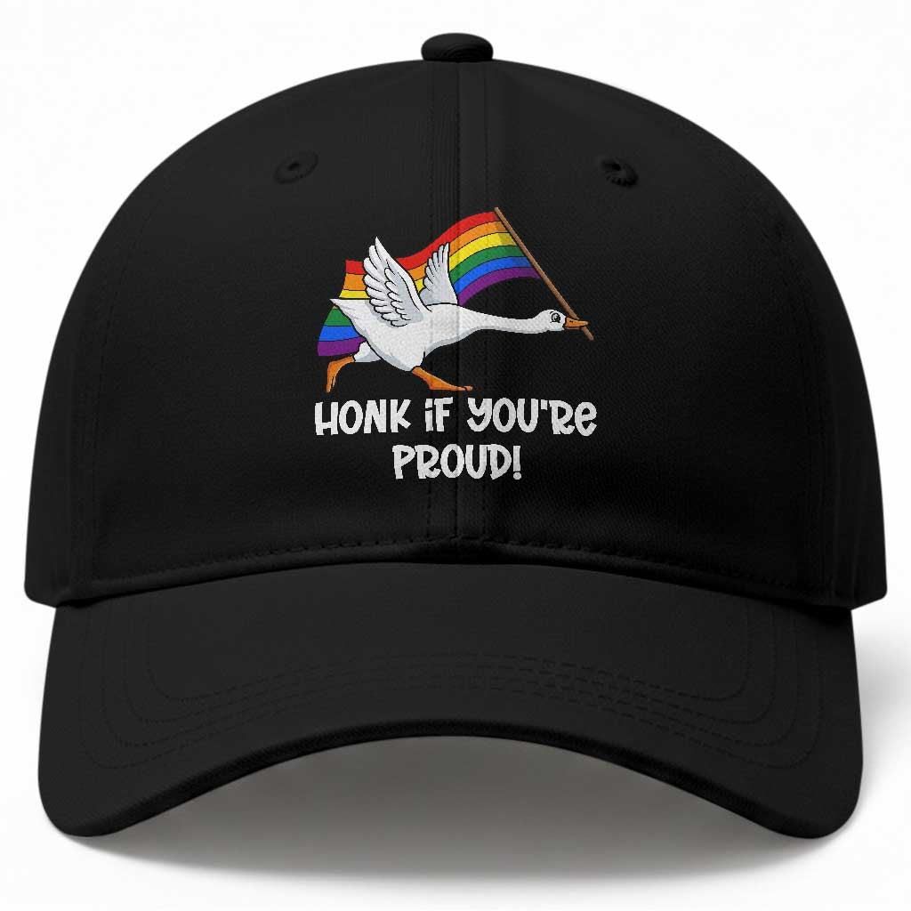 Silly Goose LGBTQ Rainbow Baseball Cap Honk If You're Proud