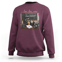 Funny Raccoon Graduation Sweatshirt I Live Here Now