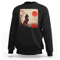 Kawaii Anime Cat Japanese Cherry Blossom Sweatshirt - Wonder Print Shop