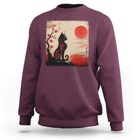 Kawaii Anime Cat Japanese Cherry Blossom Sweatshirt - Wonder Print Shop