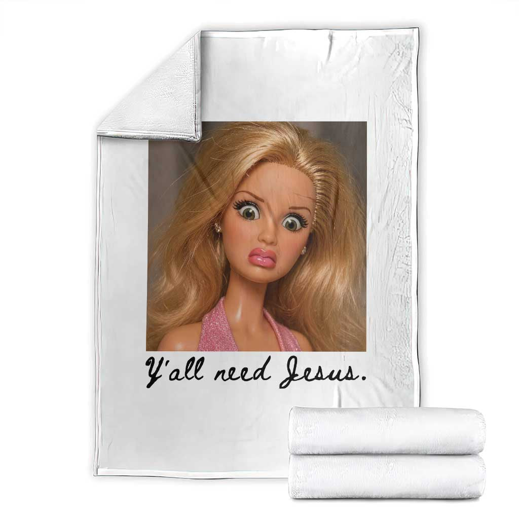 Ya'll Need Jesus Disgusted Face Christian Funny Throw Blanket