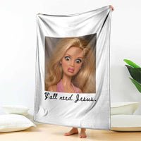 Ya'll Need Jesus Disgusted Face Christian Funny Throw Blanket
