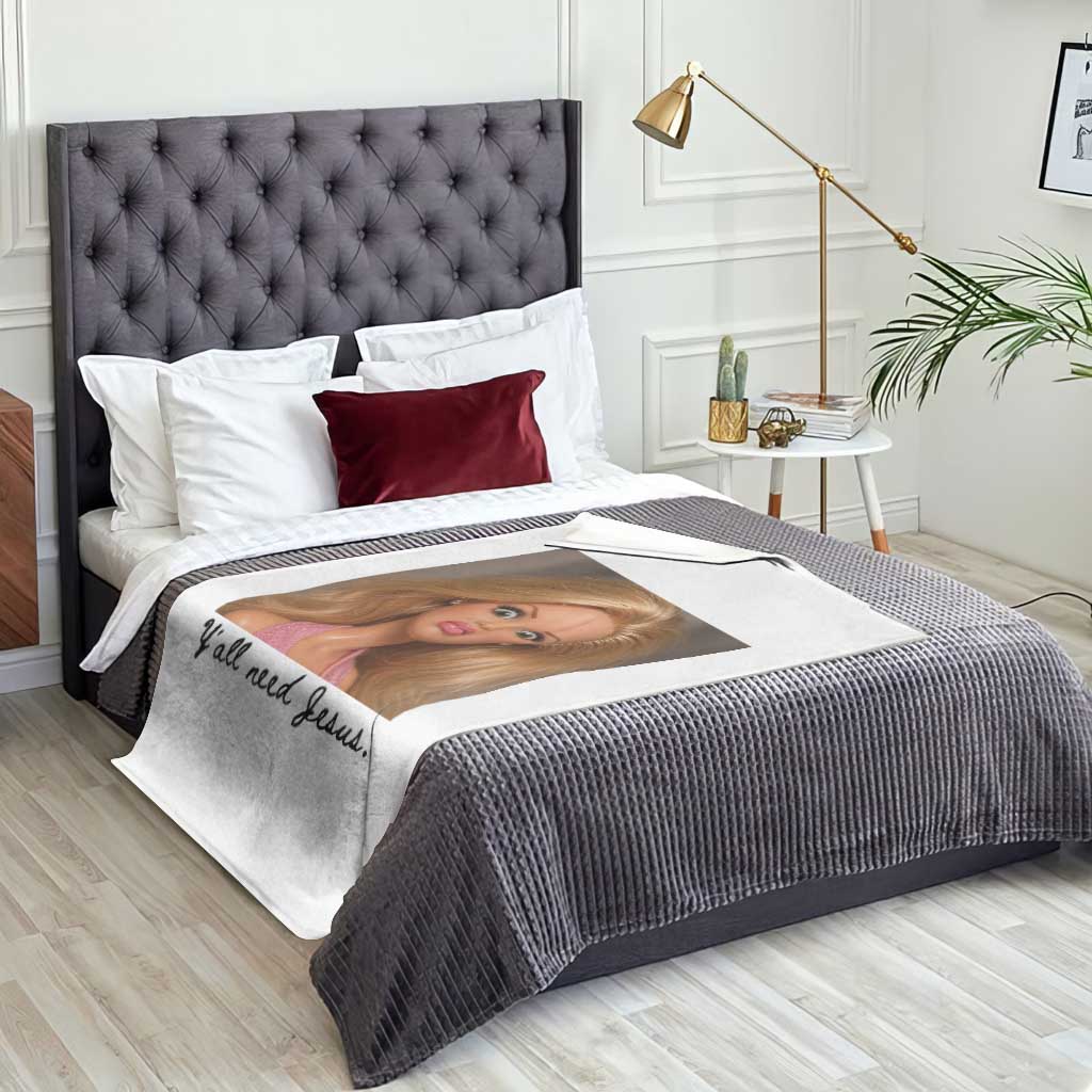 Ya'll Need Jesus Disgusted Face Christian Funny Throw Blanket