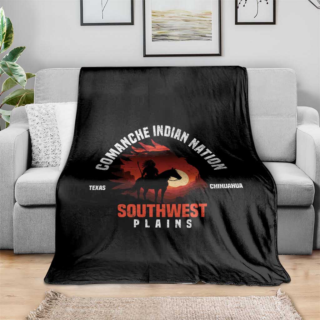 Comanche Native American Indian Chief Respect Throw Blanket - Wonder Print Shop