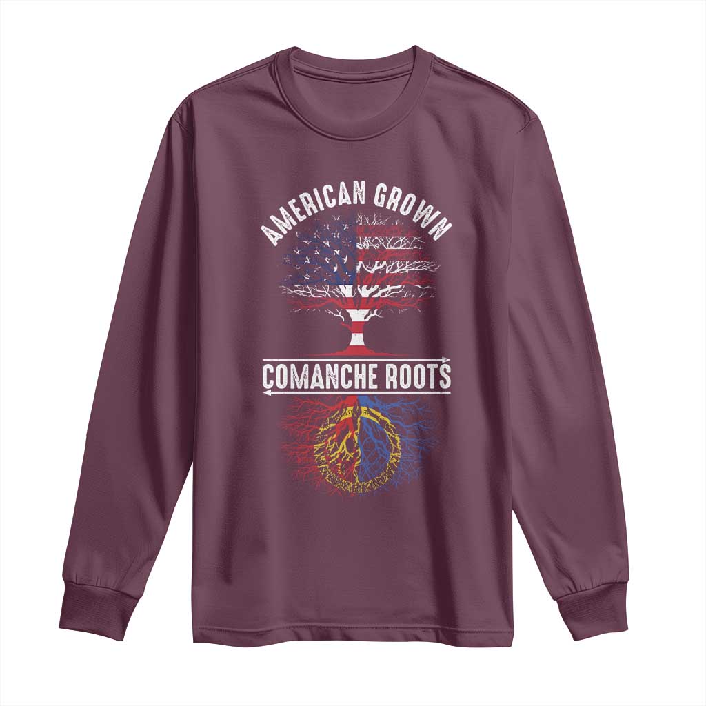 Distressed Tree Long Sleeve Shirt American Grown with Comanche Roots - Wonder Print Shop
