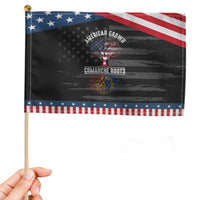 Distressed Tree Patriotic Handheld Flag American Grown with Comanche Roots