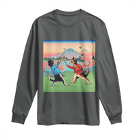 Funny Kendo Cat Long Sleeve Shirt Samurai Martial Arts - Wonder Print Shop
