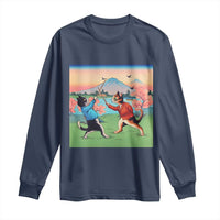 Funny Kendo Cat Long Sleeve Shirt Samurai Martial Arts - Wonder Print Shop