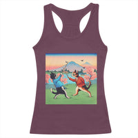Funny Kendo Cat Racerback Tank Top Samurai Martial Arts - Wonder Print Shop