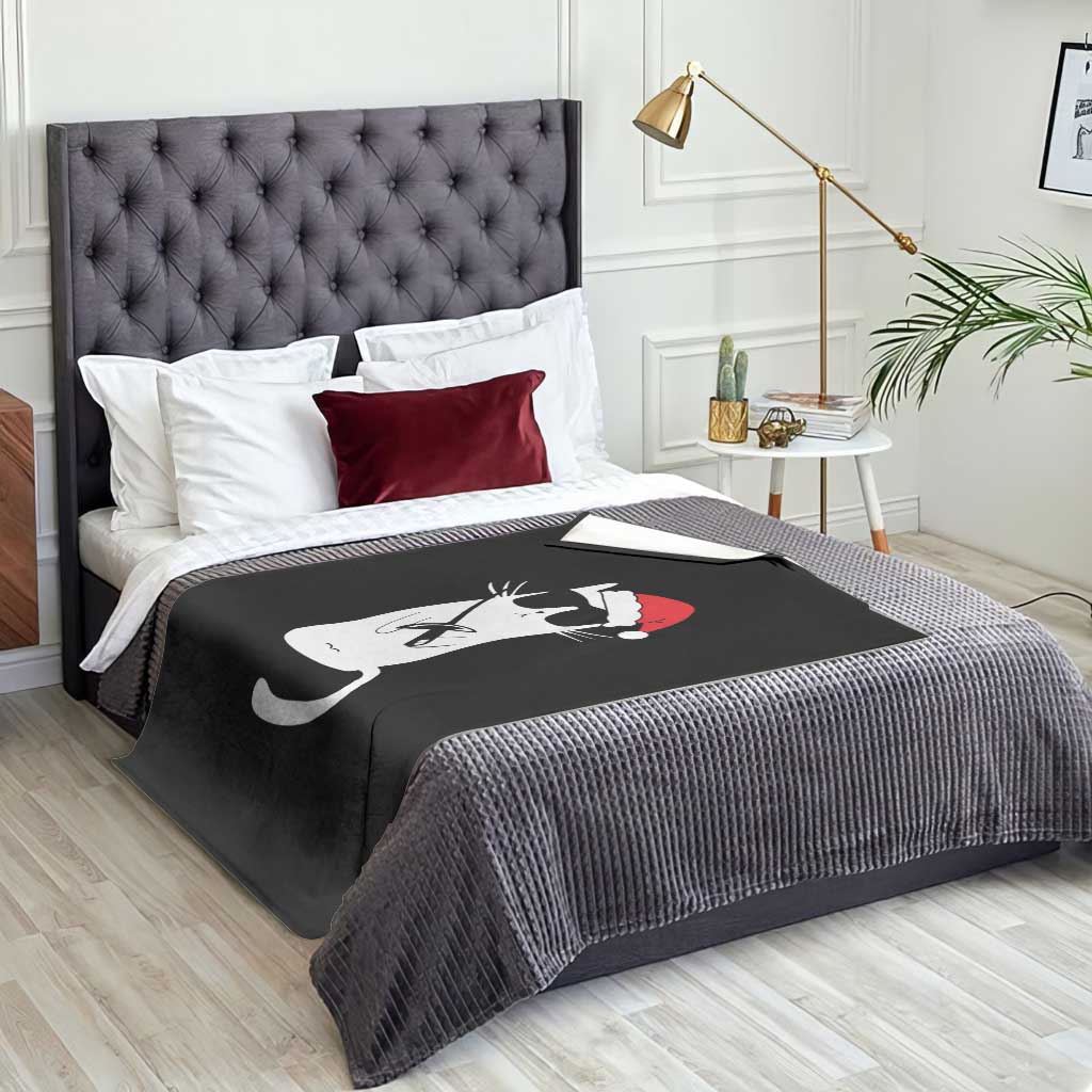 Funny Cat Fencing Christmas Throw Blanket Cute Kitty Lover - Wonder Print Shop
