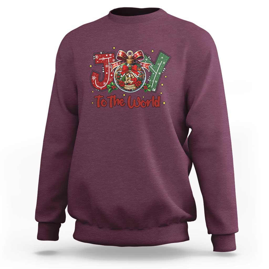 Jesus Christmas Sweatshirt Joy To The World - Wonder Print Shop
