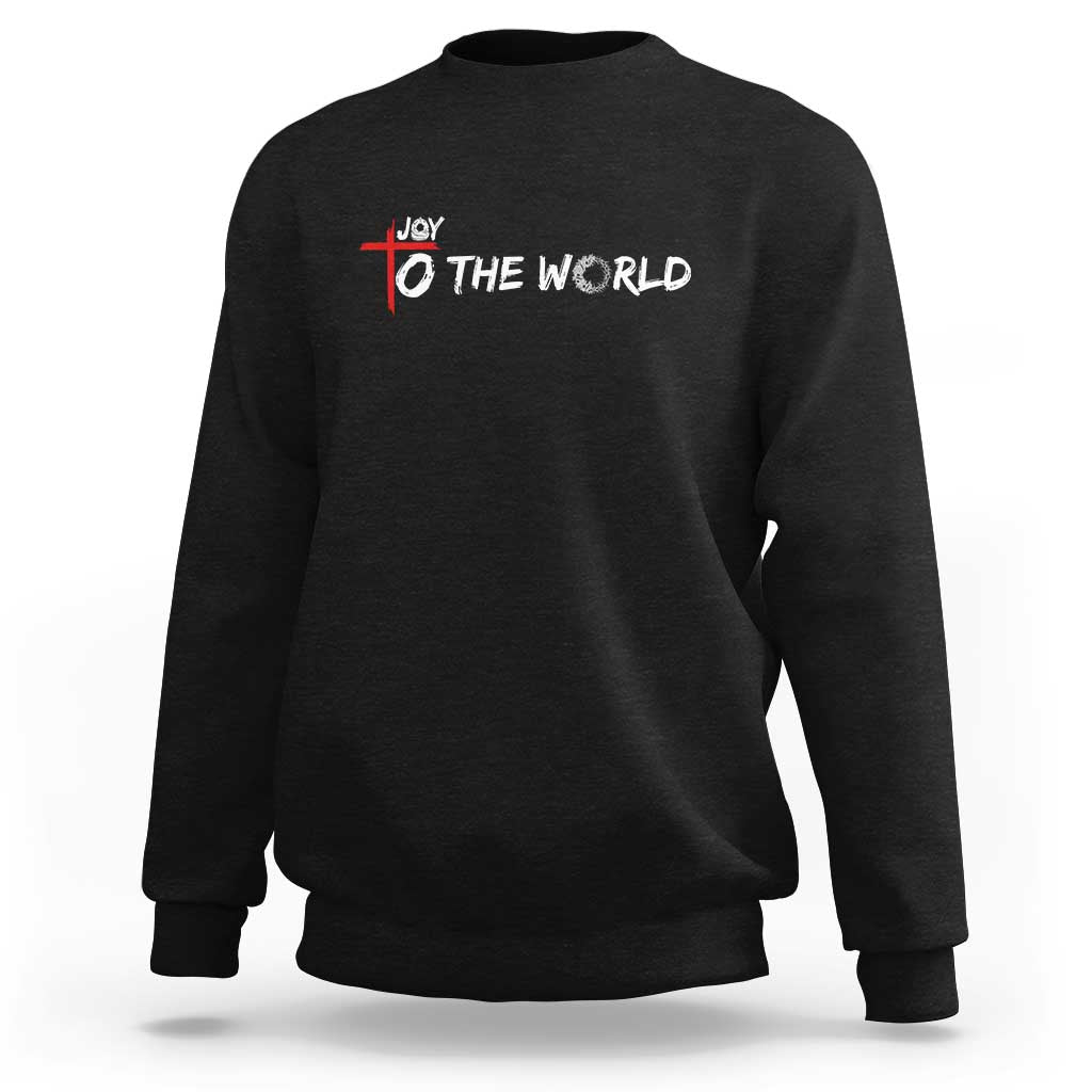 Jesus Christian Christmas Sweatshirt Joy To The World - Wonder Print Shop