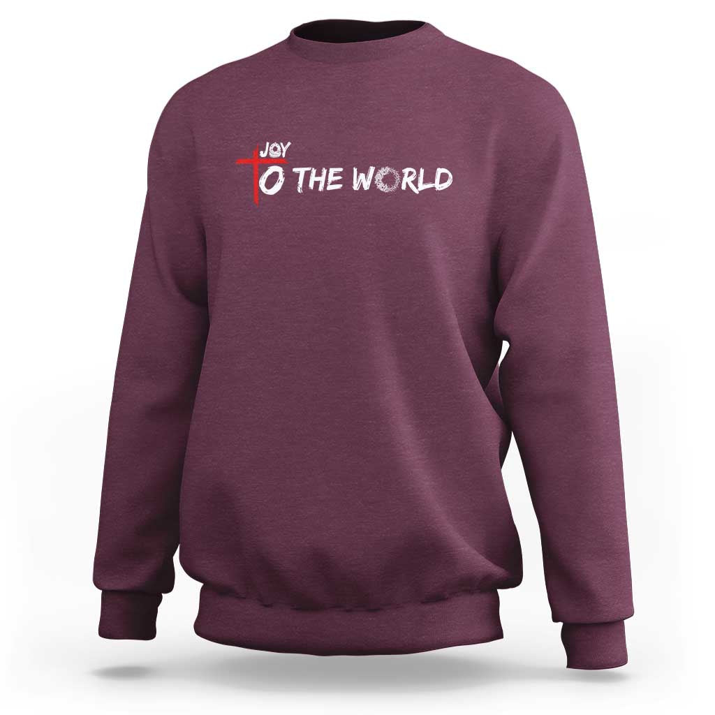 Jesus Christian Christmas Sweatshirt Joy To The World - Wonder Print Shop