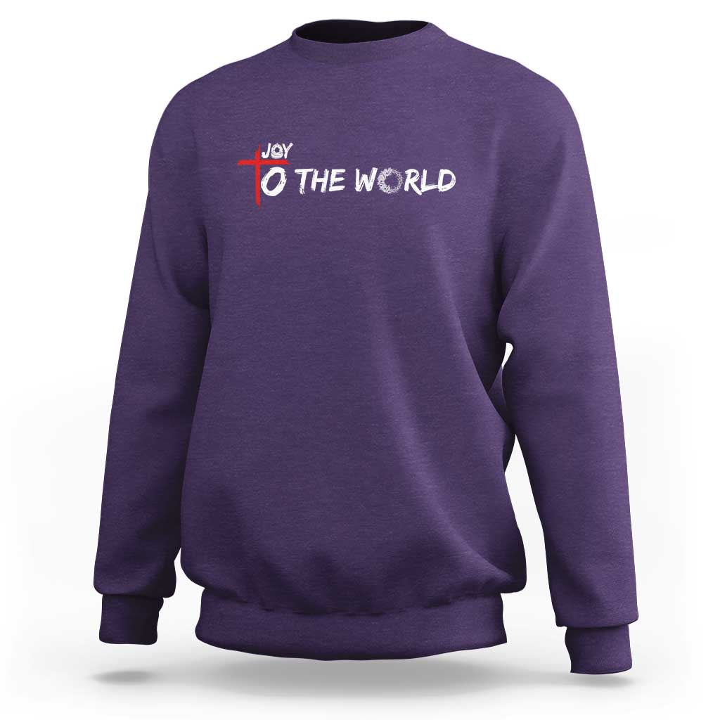 Jesus Christian Christmas Sweatshirt Joy To The World - Wonder Print Shop
