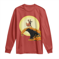 Dia De Los Muertos Long Sleeve Shirt Skeletons Dancing Mexican - Wonder Print Shop