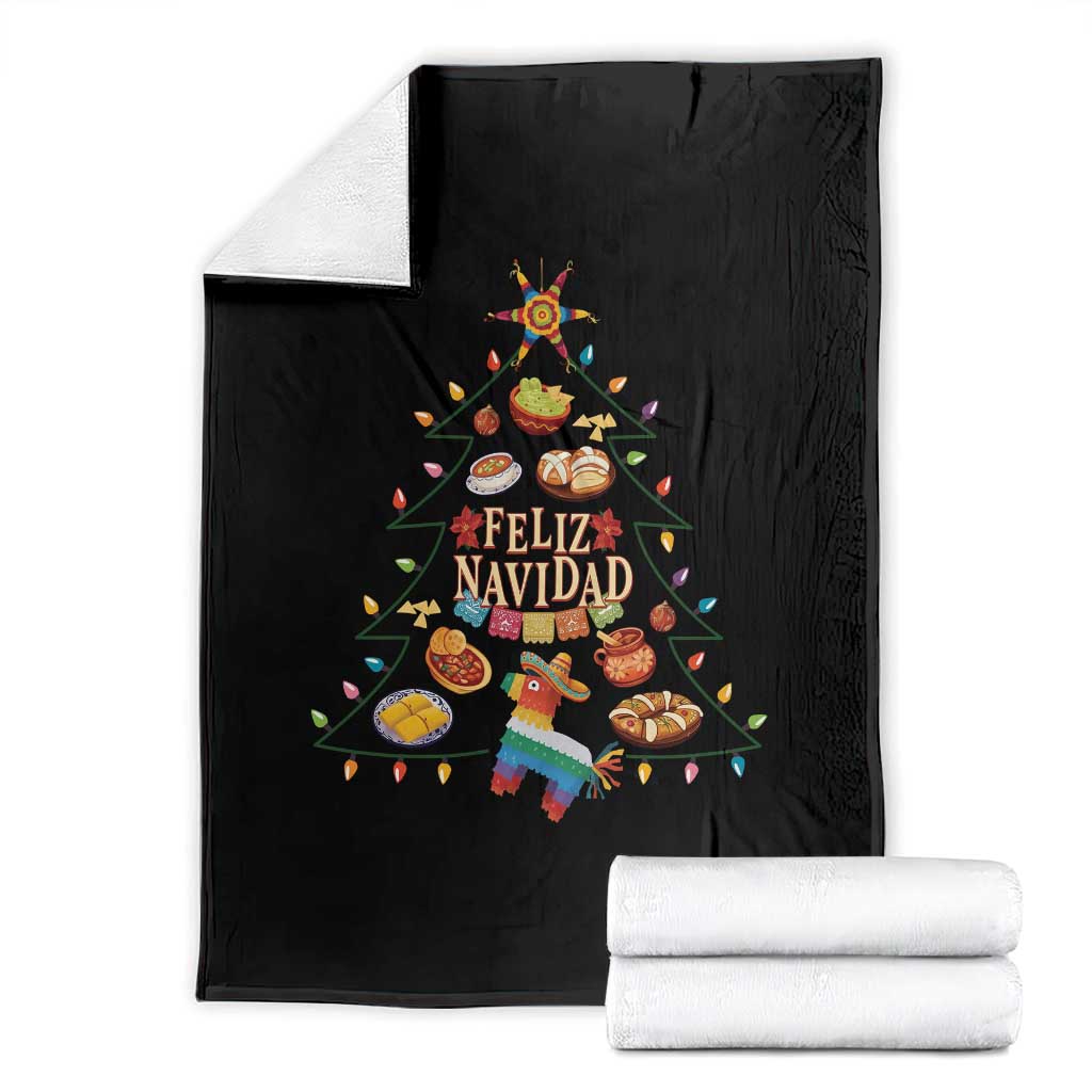 Feliz Navidad Throw Blanket Mexican Christmas Tree Fiesta - Wonder Print Shop