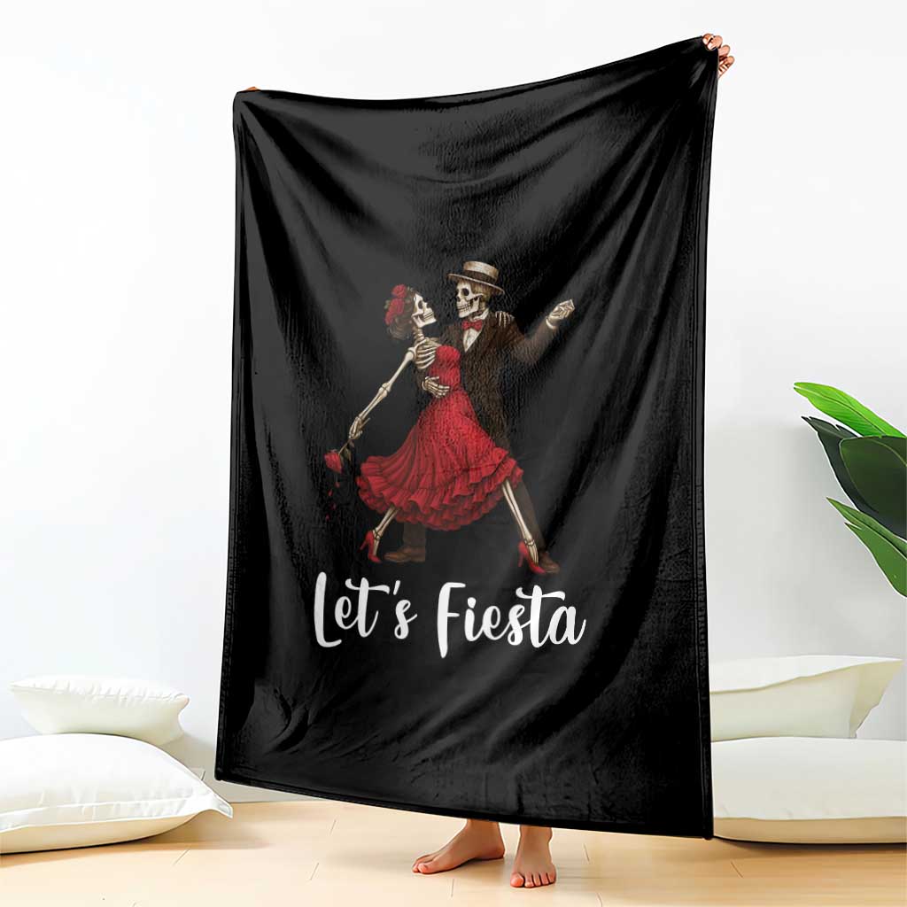 Skeleton Mexican Christmas Throw Blanket Let us Fiesta - Wonder Print Shop