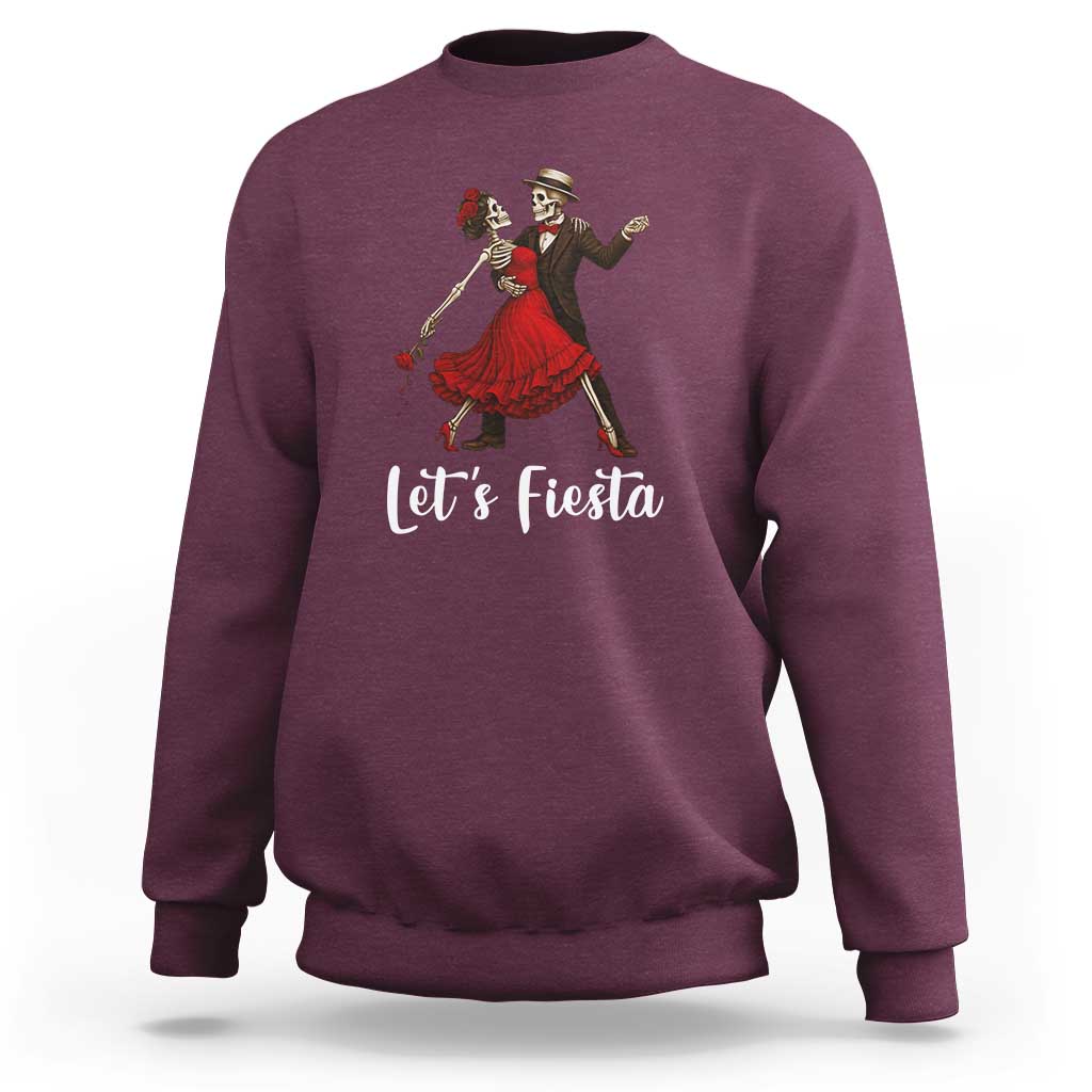 Skeleton Mexican Christmas Sweatshirt Let us Fiesta - Wonder Print Shop