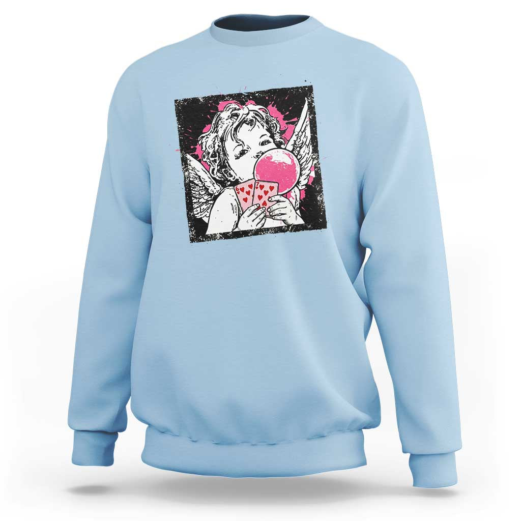 Funny 67 Valentines Sweatshirt Cupid Playing Cards Six Seven - Wonder Print Shop