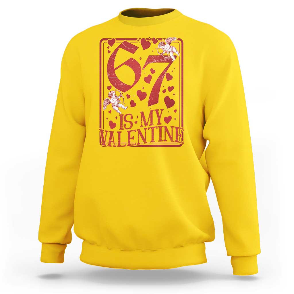 67 Valentines Playing Card Sweatshirt Funny Six Seven Relationship Meme - Wonder Print Shop