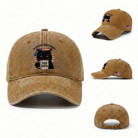 Send Barron Meme Washed Cotton Baseball Cap Funny Cat Sarcastic Political