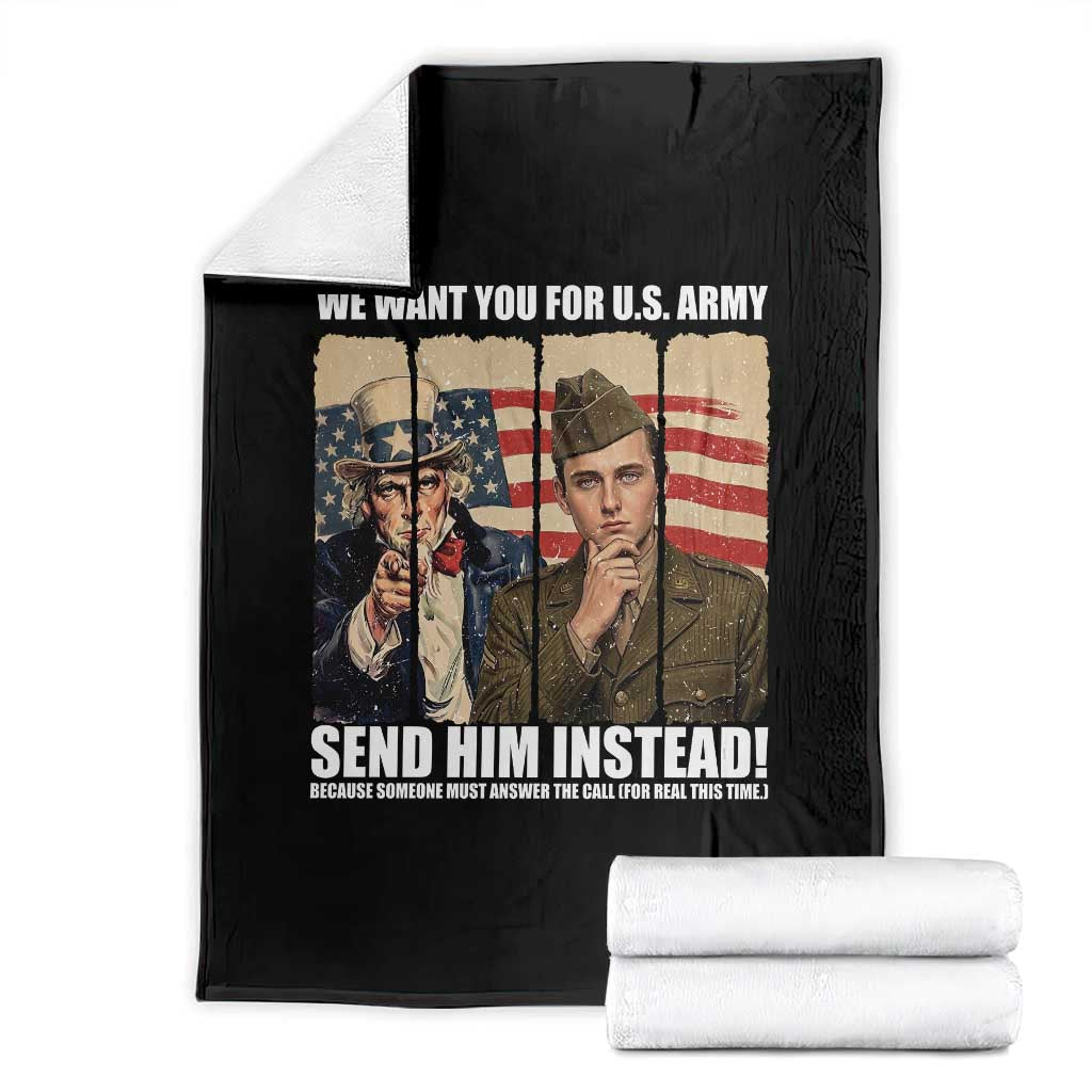 Send Barron Throw Blanket We Want You For US Army