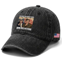Send Barron Washed Cotton Baseball Cap We Want You For US Army