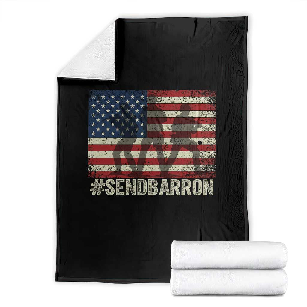 Send Barron Throw Blanket Vintage American Flag Soldier Hashtag Internet Meme