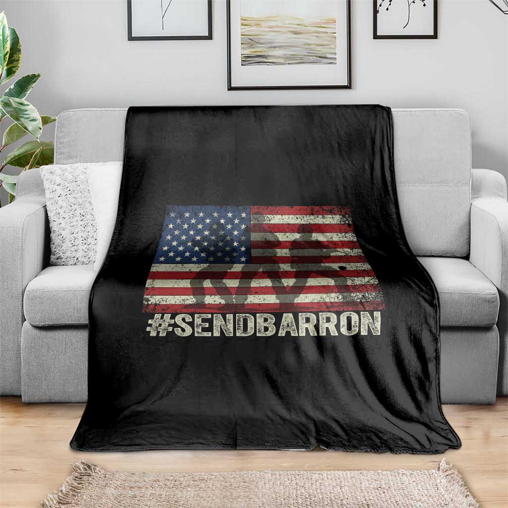Send Barron Throw Blanket Vintage American Flag Soldier Hashtag Internet Meme