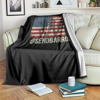 Send Barron Throw Blanket Vintage American Flag Soldier Hashtag Internet Meme