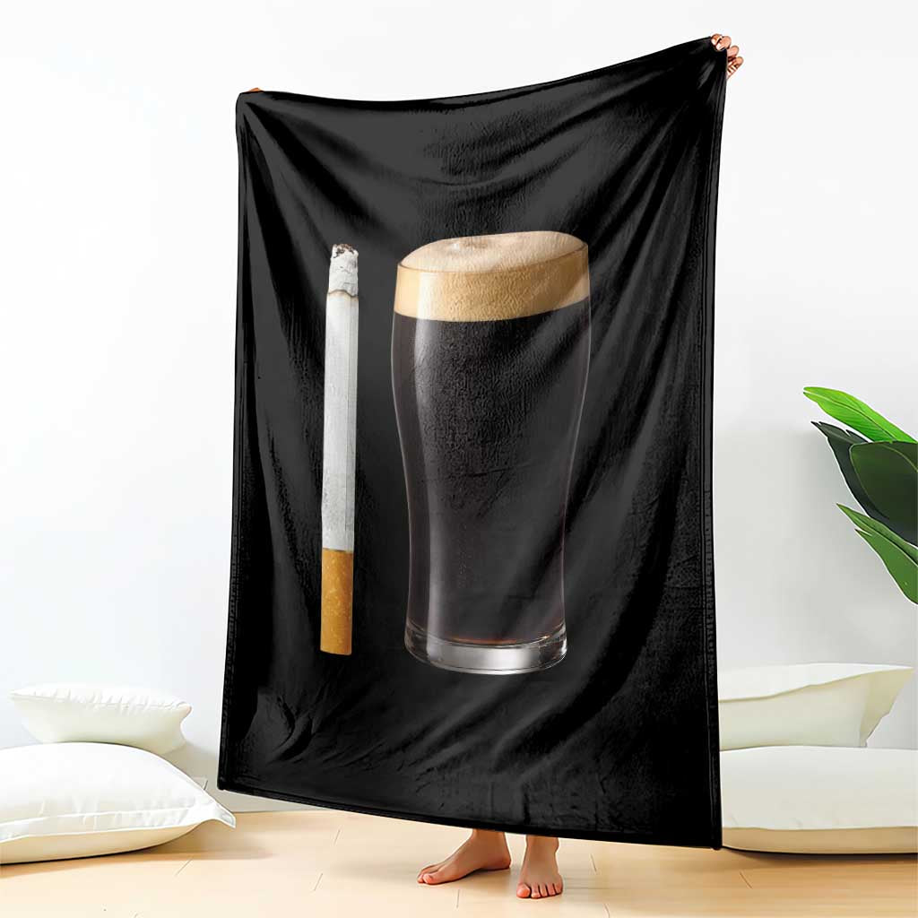Irish Shamrock Beer Smoking Pub Drinking Humor Throw Blanket