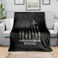Send Barron Throw Blanket Vintage American Flag Camo Hashtag Protest Meme