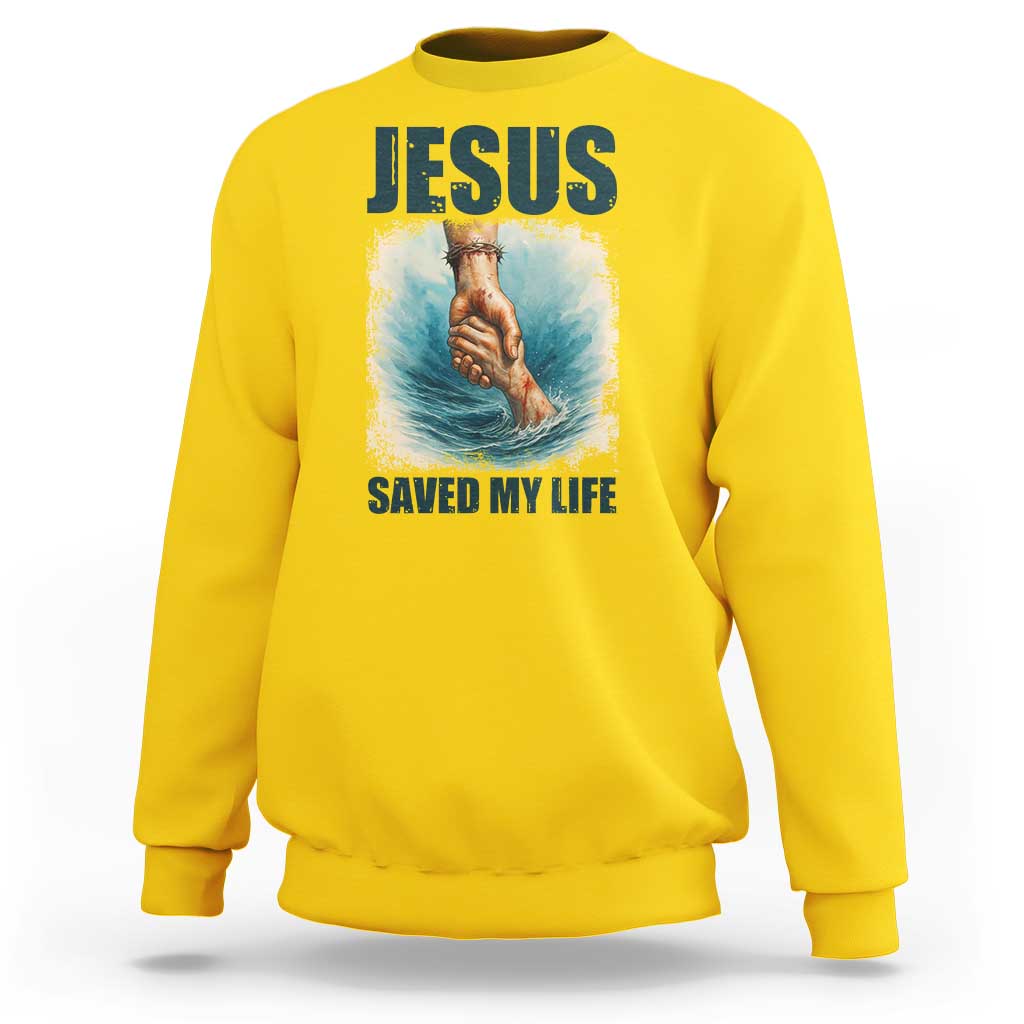 Jesus Saved My Life Sweatshirt Christian Bible Verse - Wonder Print Shop