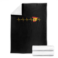 Spain Heartbeat EKG Espana Spanish Flag Map Throw Blanket