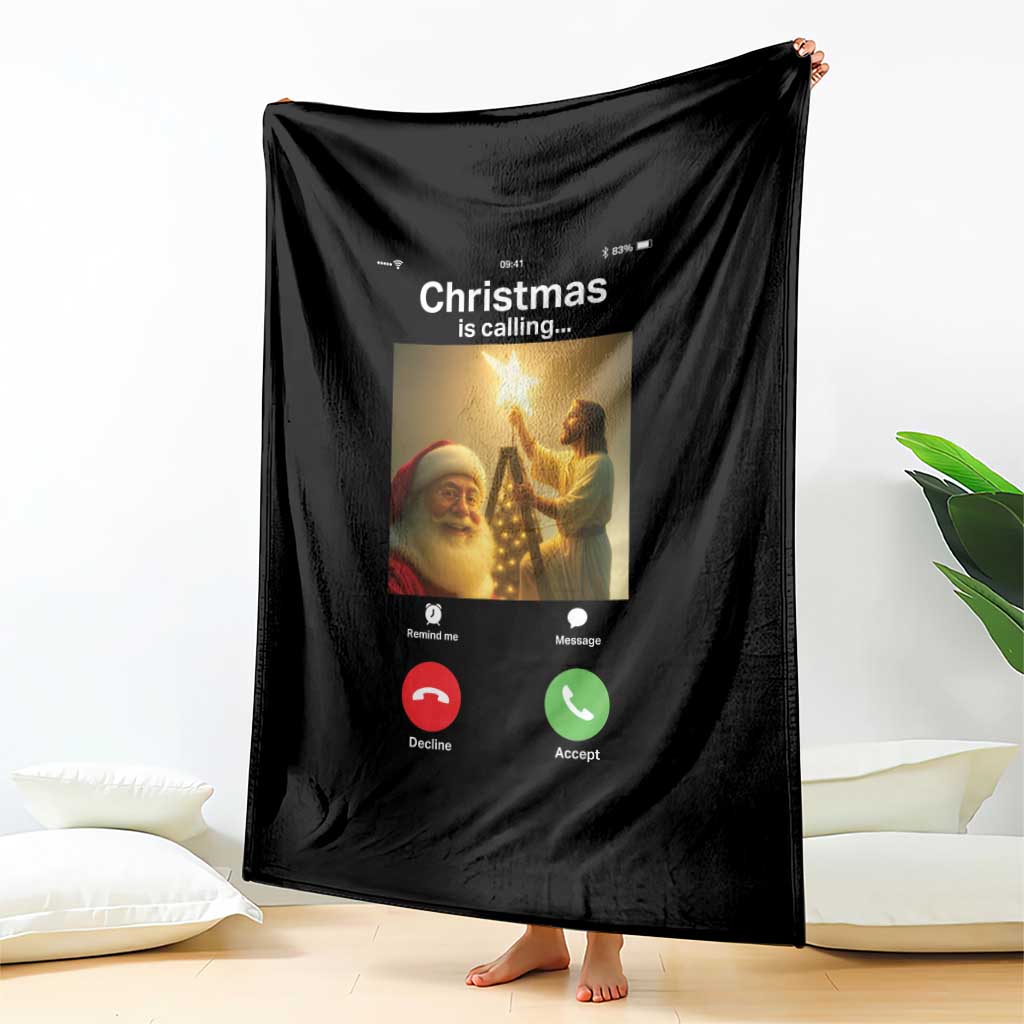 Funny Santa Jesus Video Call Throw Blanket - Wonder Print Shop