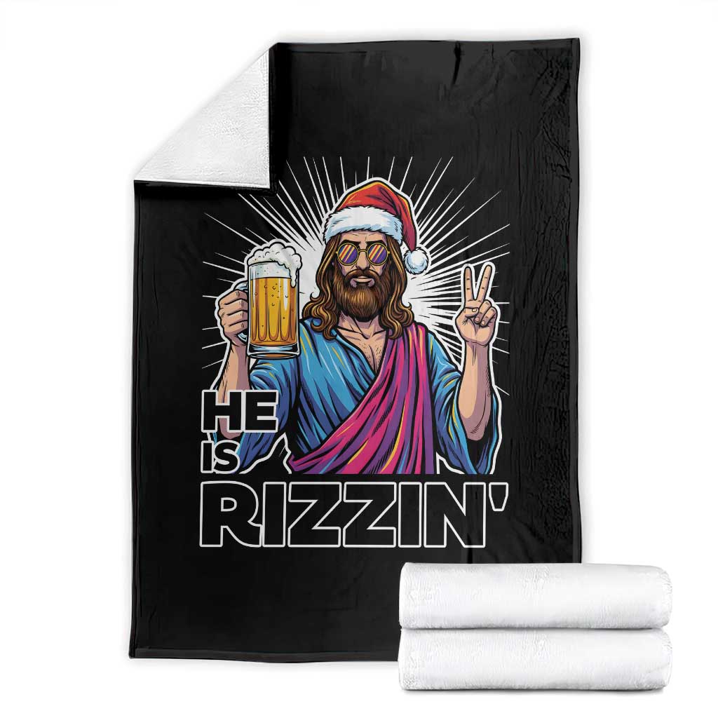 Jesus Christmas Throw Blanket Funny Drinking Beer Xmas Holiday - Wonder Print Shop