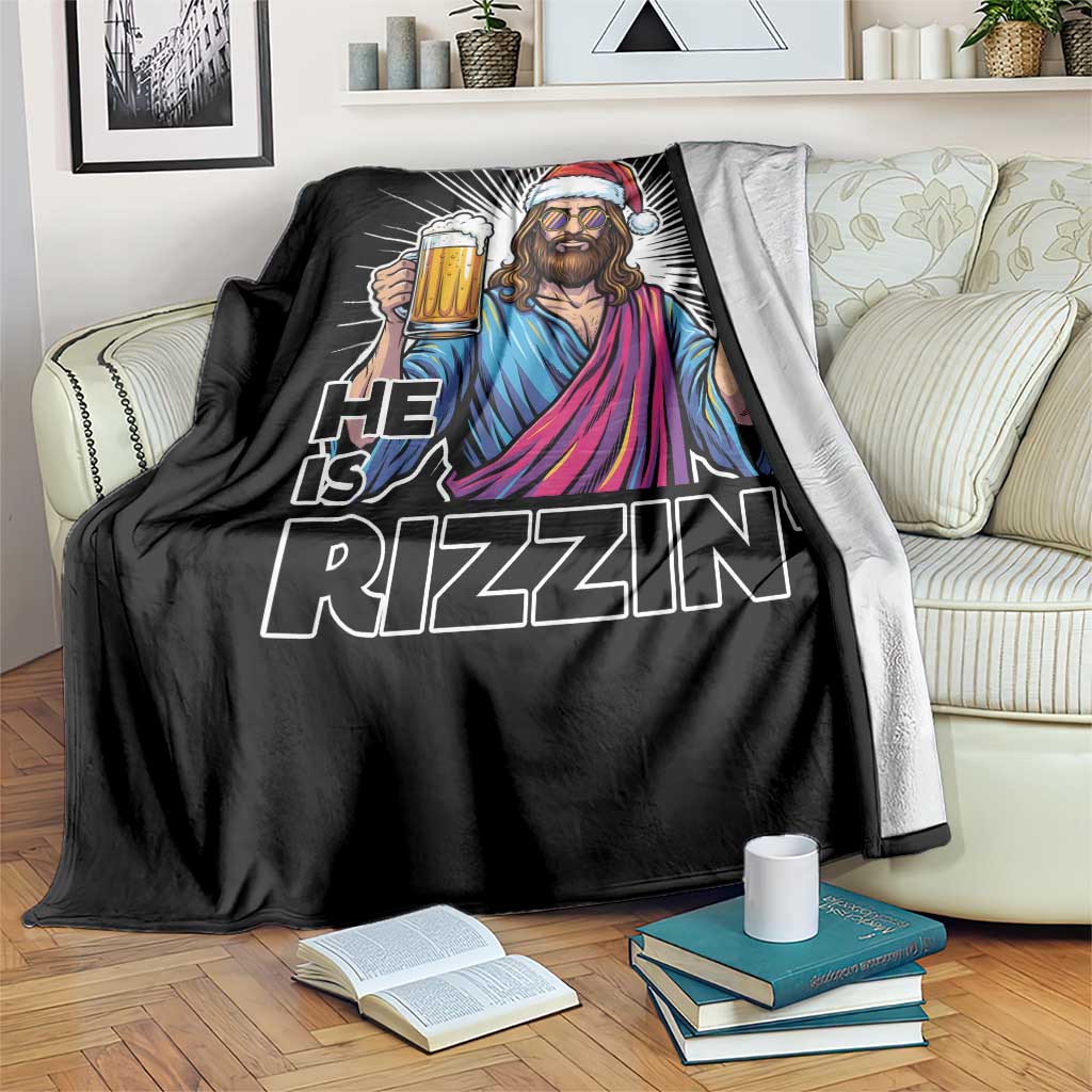 Jesus Christmas Throw Blanket Funny Drinking Beer Xmas Holiday - Wonder Print Shop