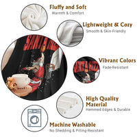 Santa Basketball Christmas Throw Blanket He Is Rizzin - Wonder Print Shop
