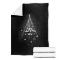 Christian Christmas Throw Blanket Jesus Loves You Bro - Wonder Print Shop