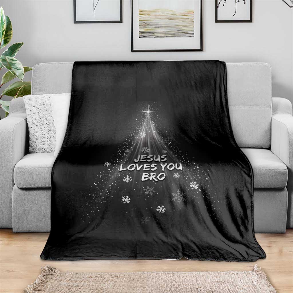 Christian Christmas Throw Blanket Jesus Loves You Bro - Wonder Print Shop