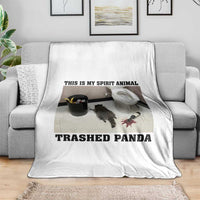 Trashed Panda Throw Blanket My Spirit Animal Funny Drunk Raccoon Meme - Wonder Print Shop