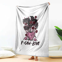 F Caw Love Throw Blanket Funny Anti Valentines Day Gothic Bird Meme