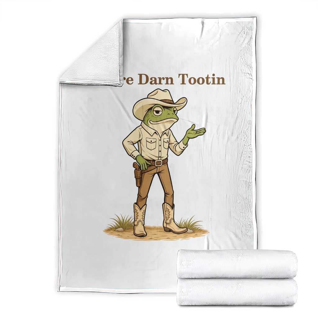 You're Darn Tootin Throw Blanket Funny Cowboy Frog Meme