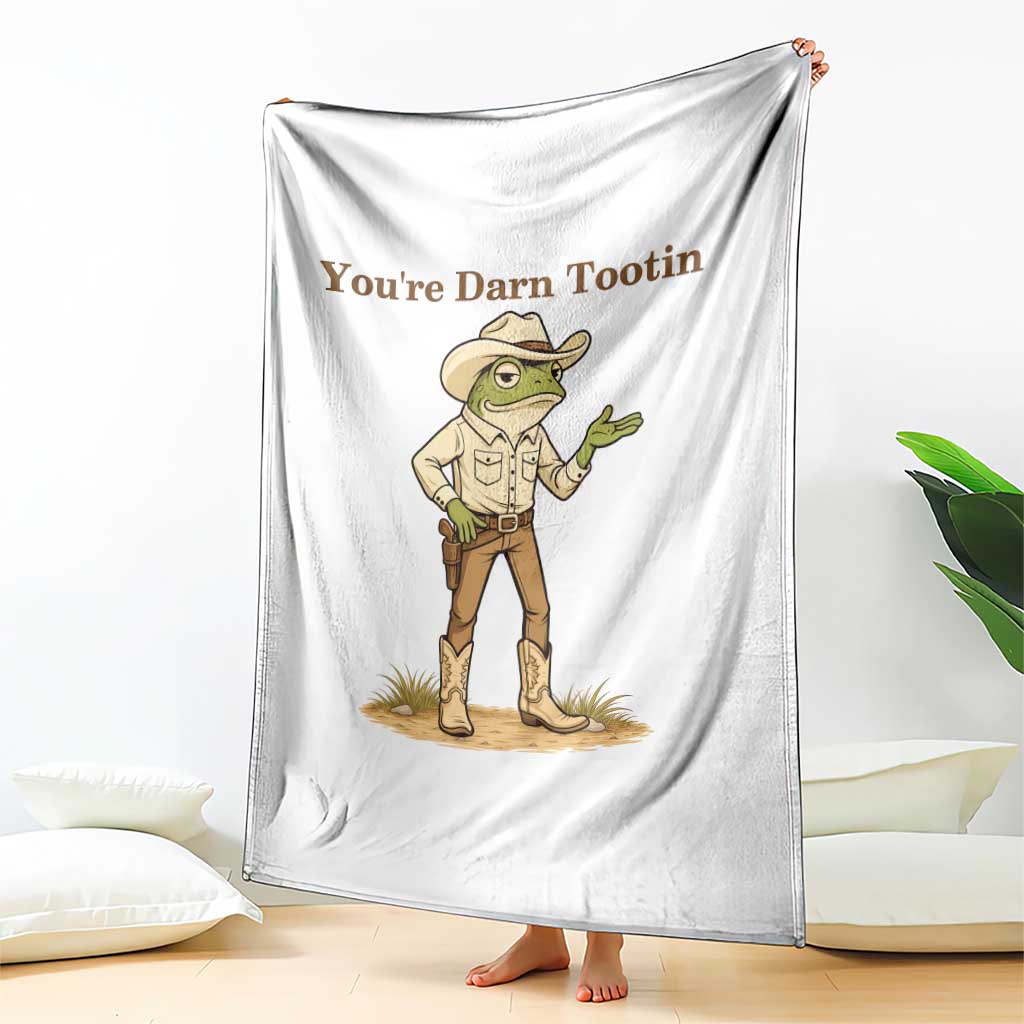You're Darn Tootin Throw Blanket Funny Cowboy Frog Meme