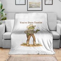 You're Darn Tootin Throw Blanket Funny Cowboy Frog Meme