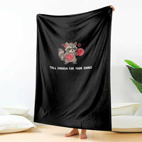 Tall Enough For Your Shins Throw Blanket Funny Raccoon Sarcastic Meme