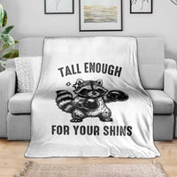 Tall Enough For Your Shins Throw Blanket Funny Raccoon Boxing Meme