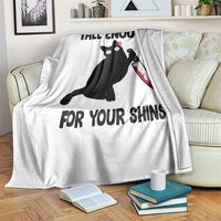 Tall Enough For Your Shins Throw Blanket Funny Cat Sarcastic Meme