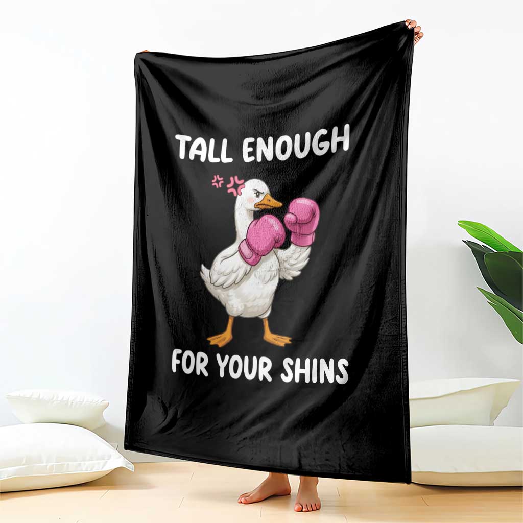 Tall Enough For Your Shins Throw Blanket Funny Goose Sarcastic Meme